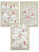 Кухонные полотенца со снеговиками