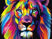 Paint by number “Rainbow Lion”