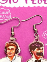 Earrings with stickers