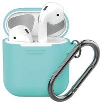 Deppa case for AirPods with carabiner mint