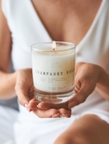 Champagne rose scented candle